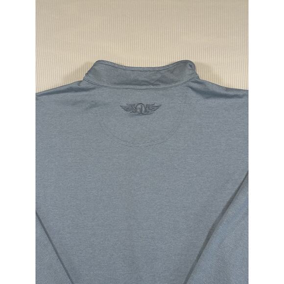 Straight Down Men’s Large Cowboys Golf Club 1/4 Zip Pullover Blue Gray Stretch - Picture 5 of 10